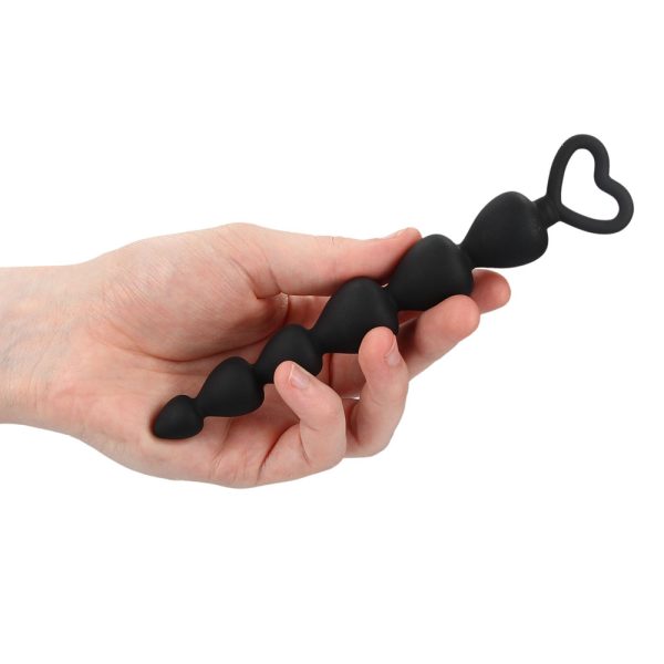 Black Silicone Anal Beads BondageBox UK