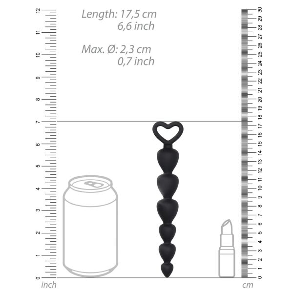 Black Silicone Anal Beads BondageBox UK