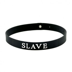 Black Silicone Slave Collar BondageBox UK