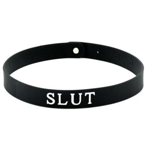 Black Silicone Slut Collar BondageBox UK