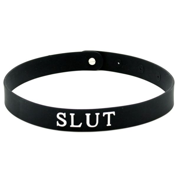 Black Silicone Slut Collar BondageBox UK