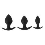 Black Velvet Silicone Three Piece Anal Training Set BondageBox UK
