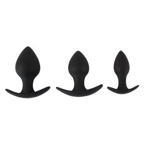 Black Velvet Silicone Three Piece Anal Training Set BondageBox UK
