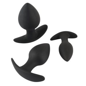 Black Velvet Silicone Three Piece Anal Training Set BondageBox UK