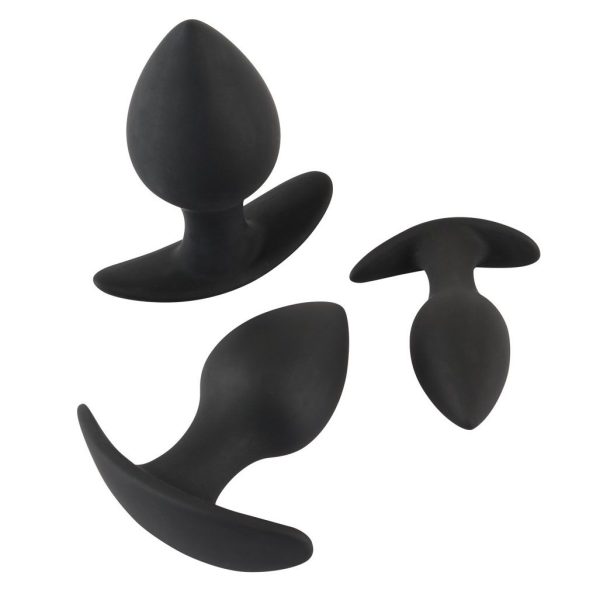 Black Velvet Silicone Three Piece Anal Training Set BondageBox UK
