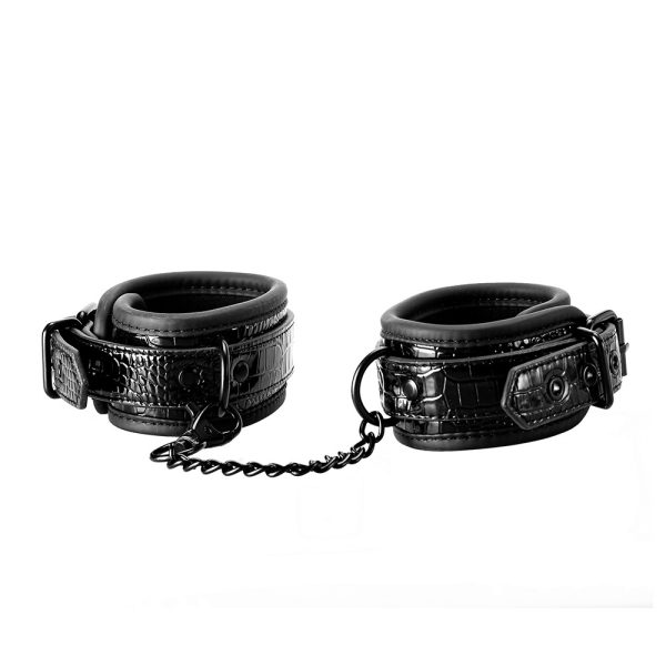 Blaze Luxury Fetish Ankle Cuffs Black BondageBox UK