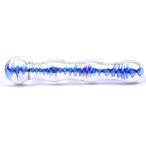 Blue_Wavy_Glass_Dildo_BondageBox_x2 Blue Wavy Glass Dildo BondageBox UK
