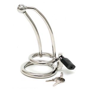 Chastity Penis Lock Curved With Urethral Tube BondageBox UK
