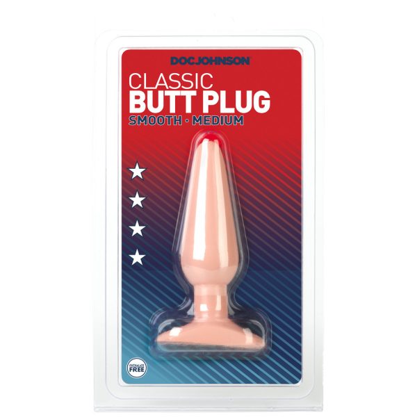 Classic Smooth Butt Plug Medium Flesh Pink BondageBox UK