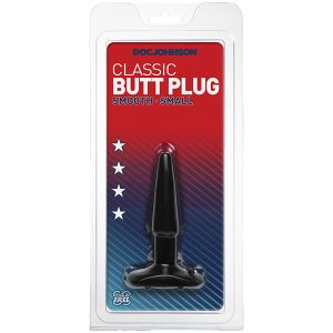 Classic Smooth Butt Plug Small Black BondageBox UK
