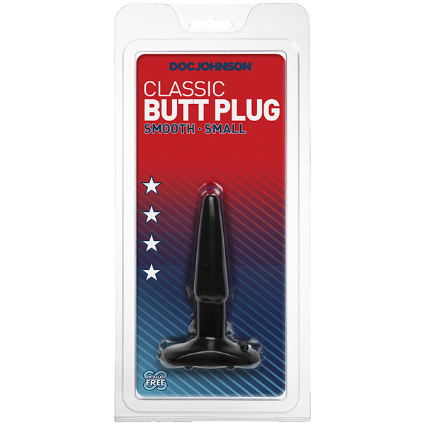 Classic Smooth Butt Plug Small Black BondageBox UK