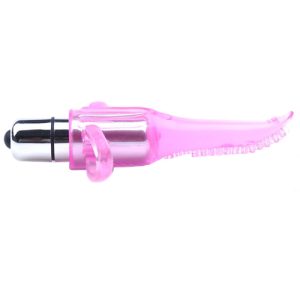 Clear Pink Vibrating Tongue Finger Vibrator BondageBox UK