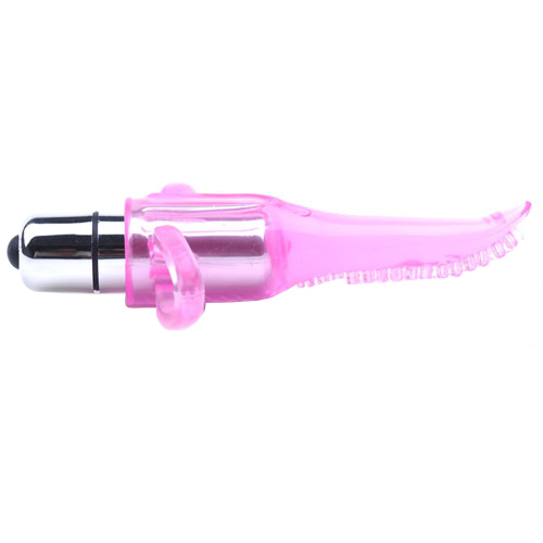 Clear Pink Vibrating Tongue Finger Vibrator BondageBox UK