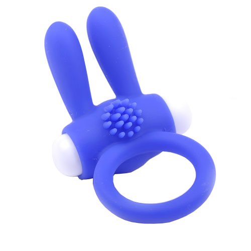 Cock Ring With Rabbit Ears Blue BondageBox UK
