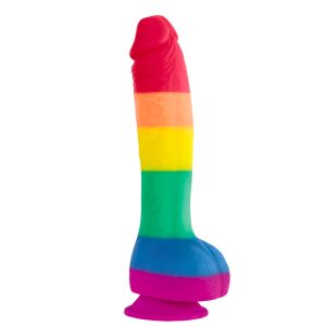 Colours Pride Edition 8 Inch Realistic Silicone Dildo With Balls BondageBox UK