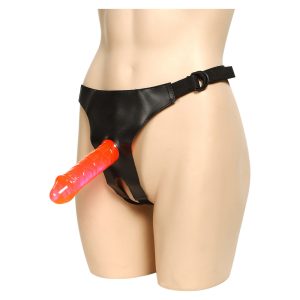 Crotchless Strap On Harness With 2 Dongs BondageBox UK