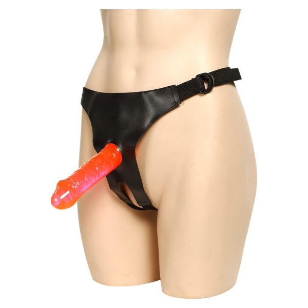 Crotchless Strap On Harness With 2 Dongs BondageBox UK