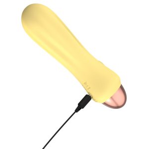 Cuties Silk Touch Rechargeable Mini Vibrator Yellow BondageBox UK