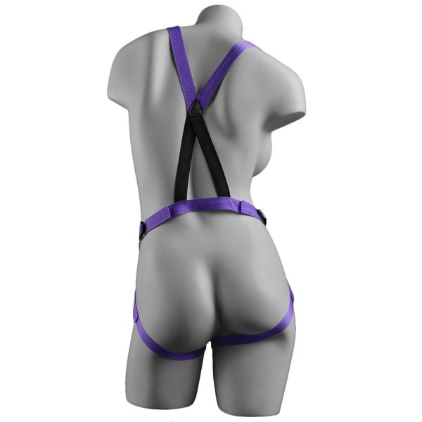 Dillio Strap On Suspender Harness With Silicone 7 Inch Purple Do BondageBox UK