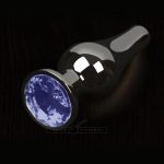Dolce Piccante Graphite Style Anal Plug Small With Blue Gem BondageBox UK