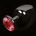 Dolce Piccante Graphite Style Small Anal Plug With Red Gem BondageBox UK