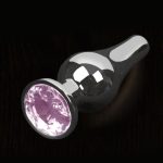 Dolce Piccante Silver Style Anal Plug Small With Pink Gem BondageBox UK