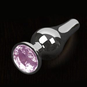 Dolce Piccante Silver Style Anal Plug Small With Pink Gem BondageBox UK
