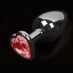 Dolce Piccante Silver Style Small Anal Plug Red Heart Gem BondageBox UK