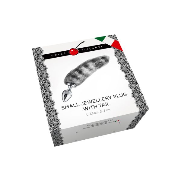 Dolce Piccante Small Jewellery Plug With Tail Silver BondageBox UK