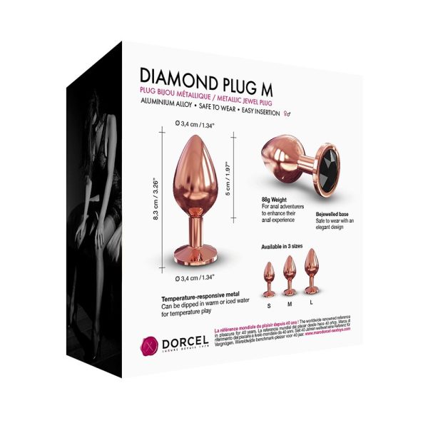 Dorcel Diamond Butt Plug Rose Gold Medium BondageBox UK