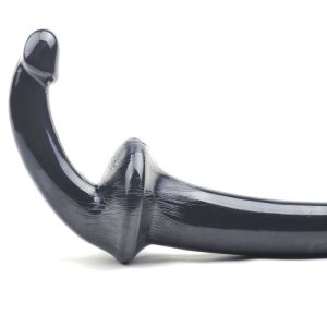Double Fun Black Strapless Strap On Dildo BondageBox UK