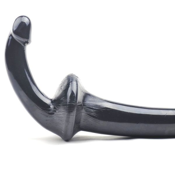 Double Fun Black Strapless Strap On Dildo BondageBox UK