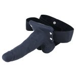 Erection Assistant Hollow Vibrating Strap On 6 inch Black BondageBox UK