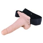 Erection Assistant Hollow Vibrating Strap On 6 inch Flesh Pink BondageBox UK