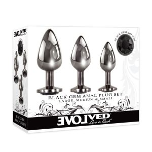 Evolved Black Gem Anal Plug Set BondageBox UK