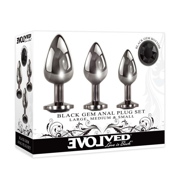 Evolved Black Gem Anal Plug Set BondageBox UK