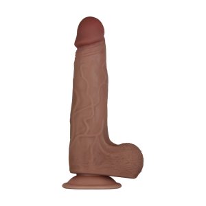 Evolved Real Flex Skin Poseable Inch Dildo Flesh Brown BondageBox UK