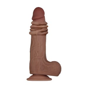 Evolved Real Flex Skin Poseable Inch Dildo Flesh Brown BondageBox UK