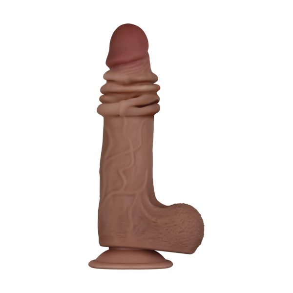Evolved Real Flex Skin Poseable Inch Dildo Flesh Brown BondageBox UK