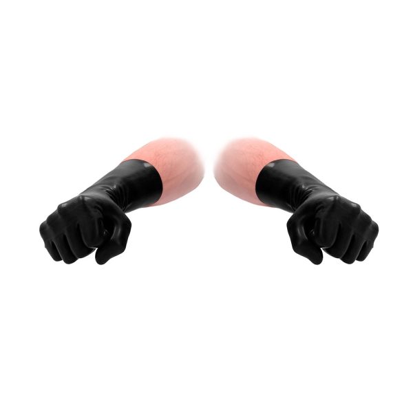 Fist It Black Latex Short Gloves BondageBox UK