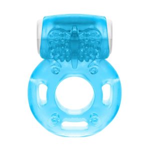 Foil Pack Vibrating Cock Ring Blue BondageBox UK