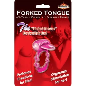 Forked Tongue Vibrating Silicone Cock Ring BondageBox UK