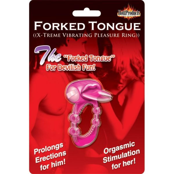 Forked Tongue Vibrating Silicone Cock Ring BondageBox UK