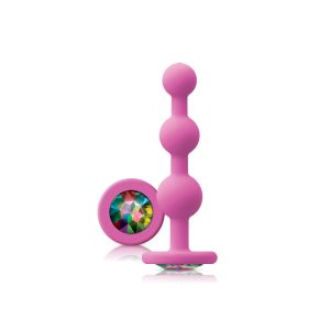 Glams Pink Ripple Anal Plug Rainbow Gem BondageBox UK