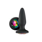 Glams Silicone Rainbow Gem Butt Plug Black BondageBox UK