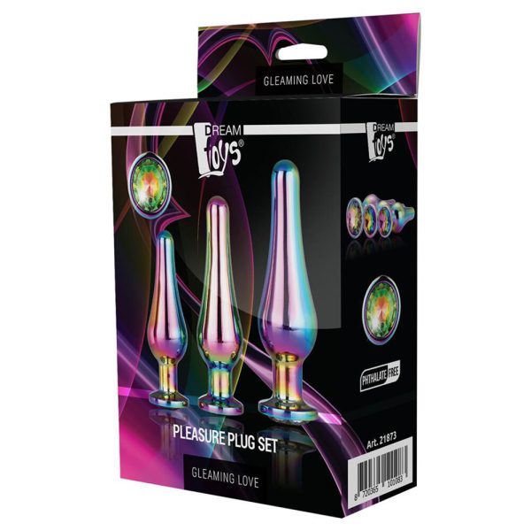 Gleaming Butt Plug Set Multicoloured BondageBox UK