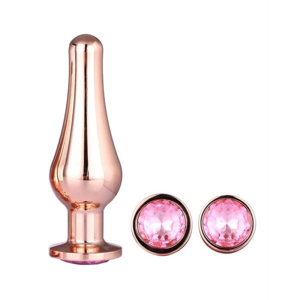 Gleaming Butt Plug Set Rose Gold BondageBox UK