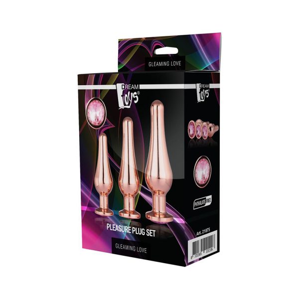 Gleaming Butt Plug Set Rose Gold BondageBox UK