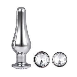 Gleaming Butt Plug Set Silver BondageBox UK