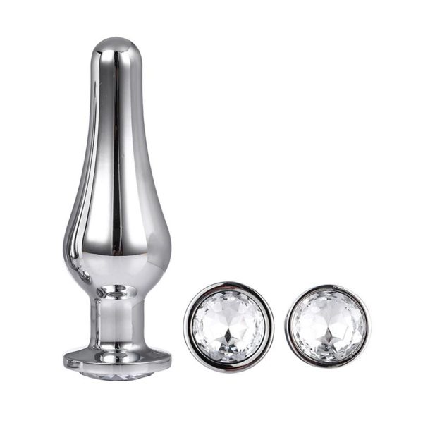 Gleaming Butt Plug Set Silver BondageBox UK